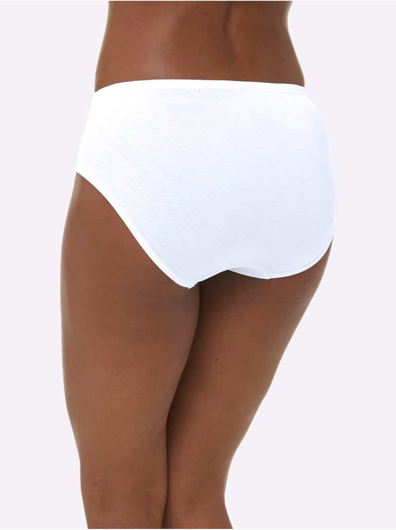 Lot de 3  - panties jersey fin - taille standard - witt Blanc - Kiabi