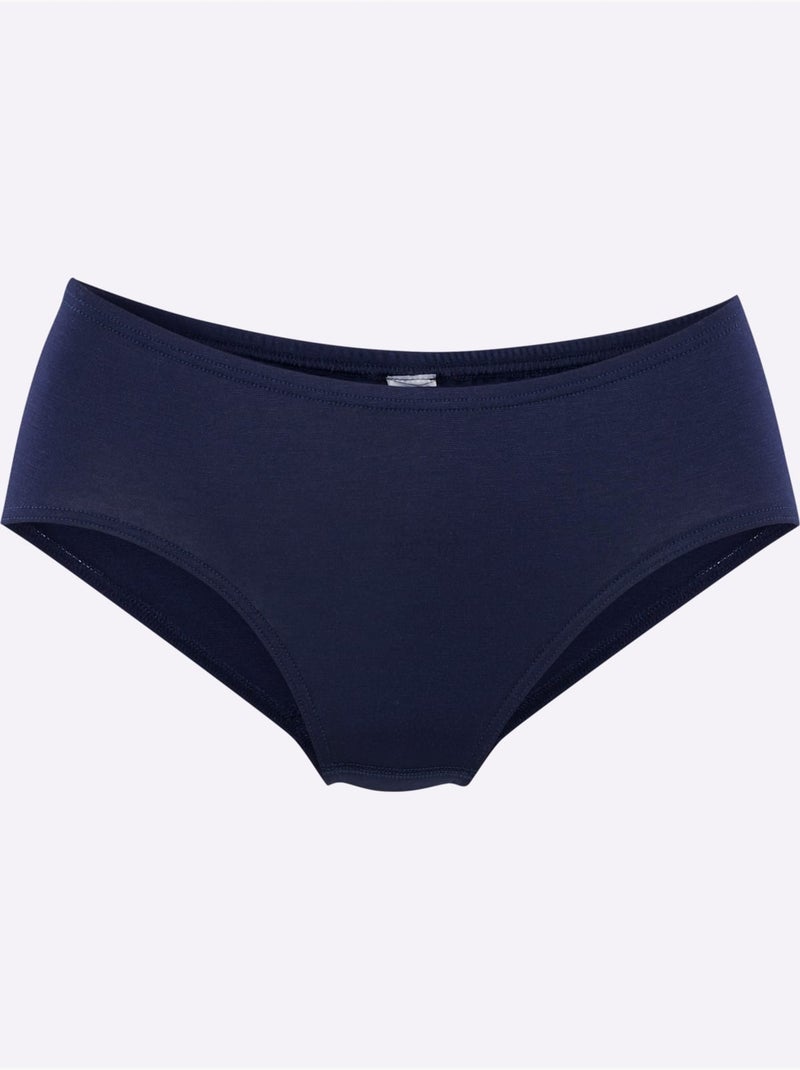 Lot de 3  - panties jersey fin - taille standard - witt Bleu marine - Kiabi