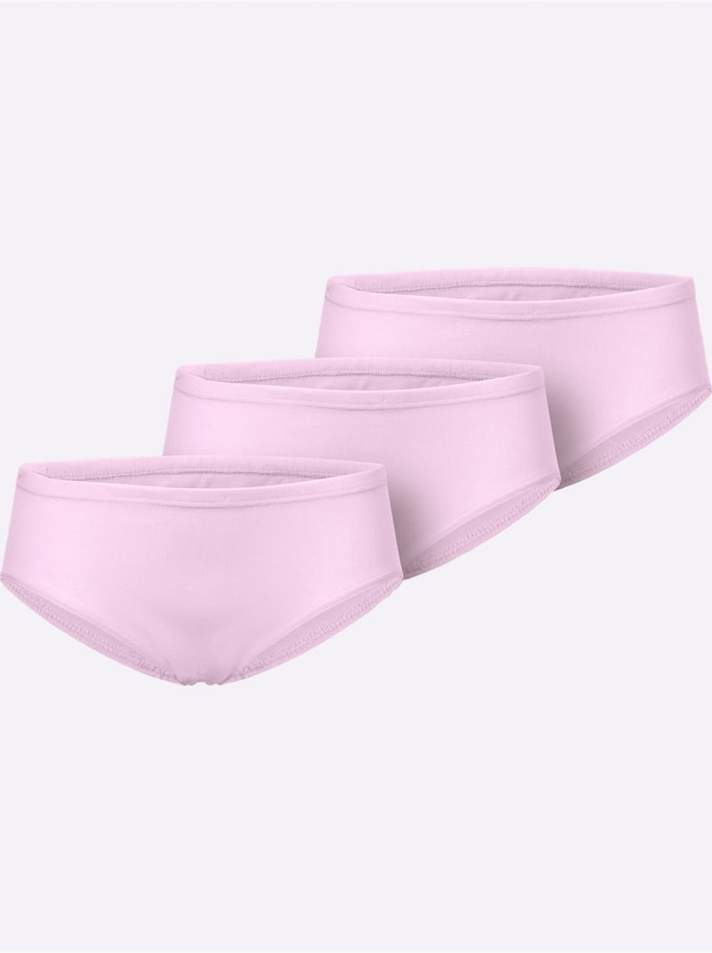 Lot de 3  - panties jersey fin - taille standard - witt Rose clair - Kiabi
