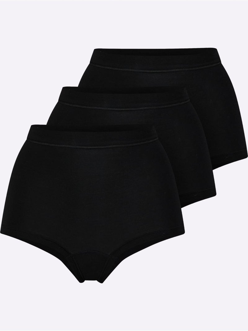 Lot de 3  - Panty Côtes Fines - Taille Standard - Witt Noir - Kiabi