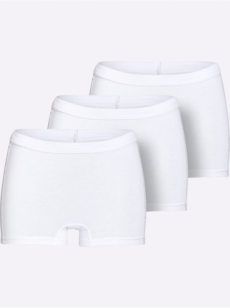 Lot de 3  - Panty Long Qualité Coton - Taille Standard - Witt Blanc - Kiabi