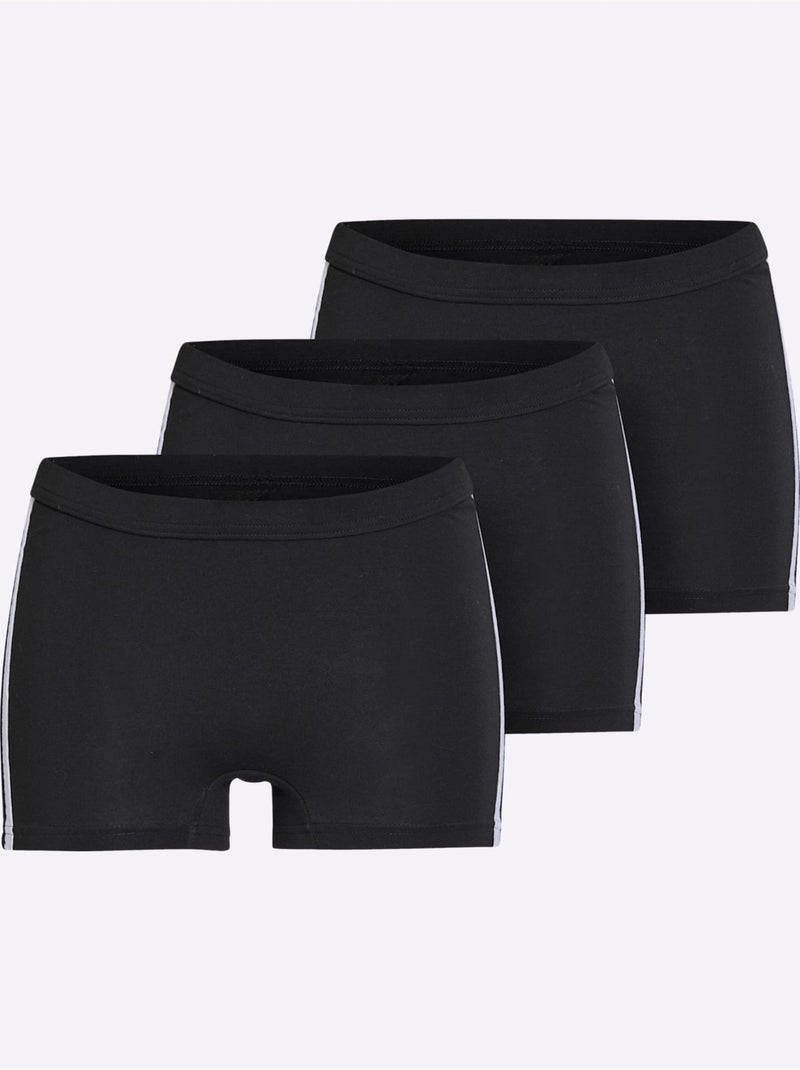 Lot de 3  - Panty Long Qualité Coton - Taille Standard - Witt Noir - Kiabi