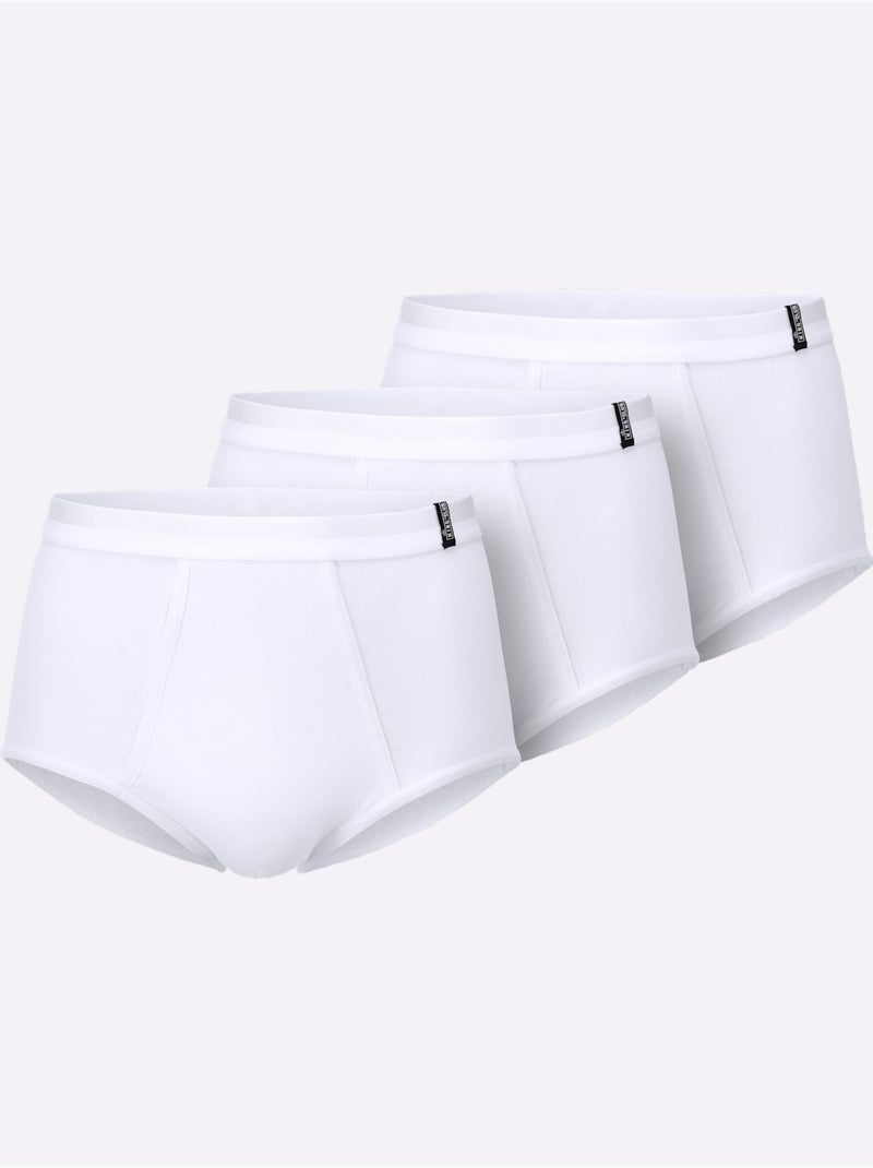 Lot de 3  - slip côtes fines - taille standard - witt Blanc - Kiabi