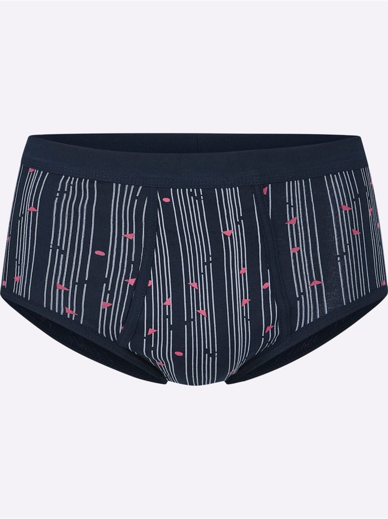 Lot de 3  - slip côtes fines - taille standard - witt Bleu marine - Kiabi