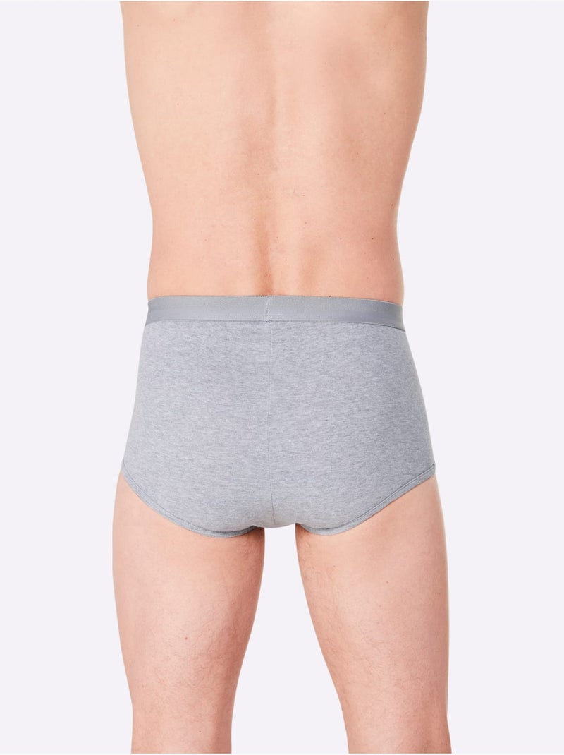 Lot de 3  - Slip Côtes Fines - Taille Standard - Witt Noir Gris - Kiabi