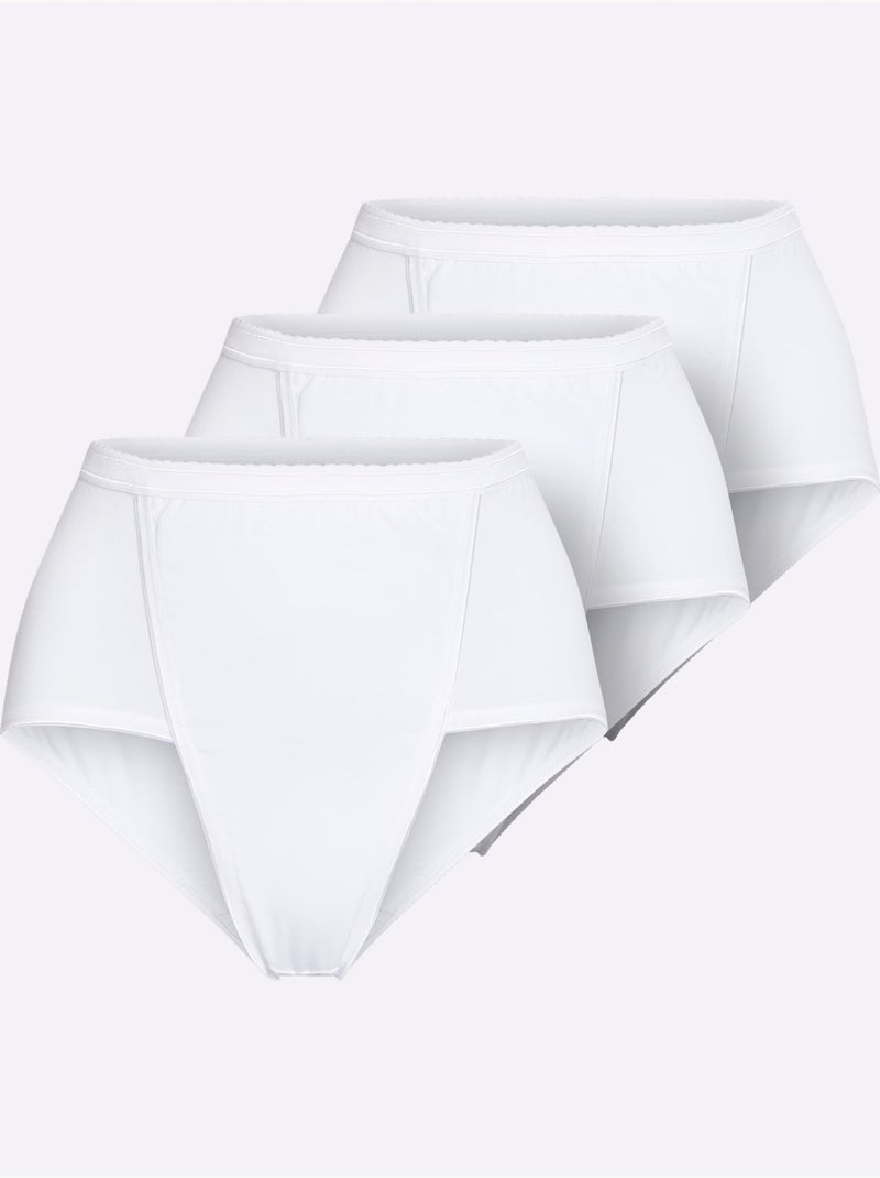 Lot de 3  - Slip Formant Jersey Fin - Taille Standard - Witt Blanc - Kiabi