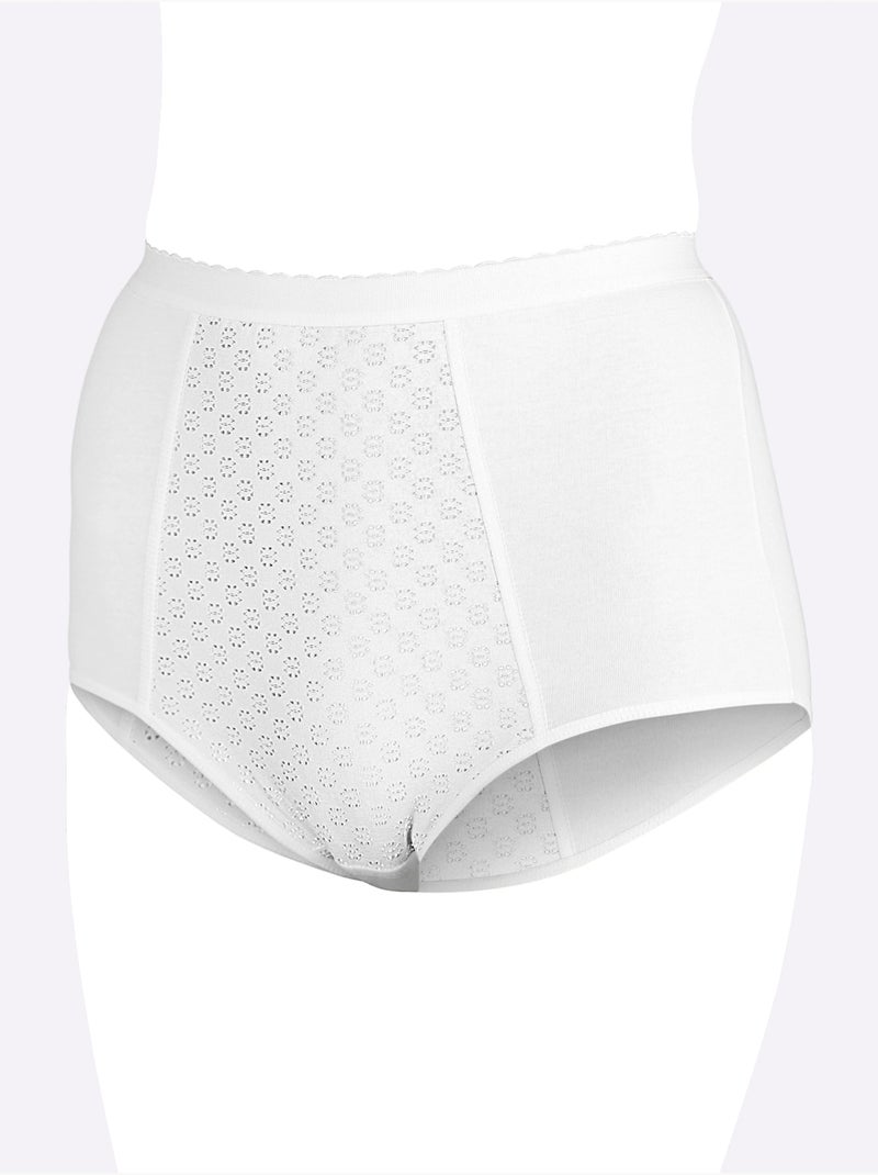 Lot de 3  - Slip Formant Jersey Fin - Taille Standard - Witt Blanc - Kiabi