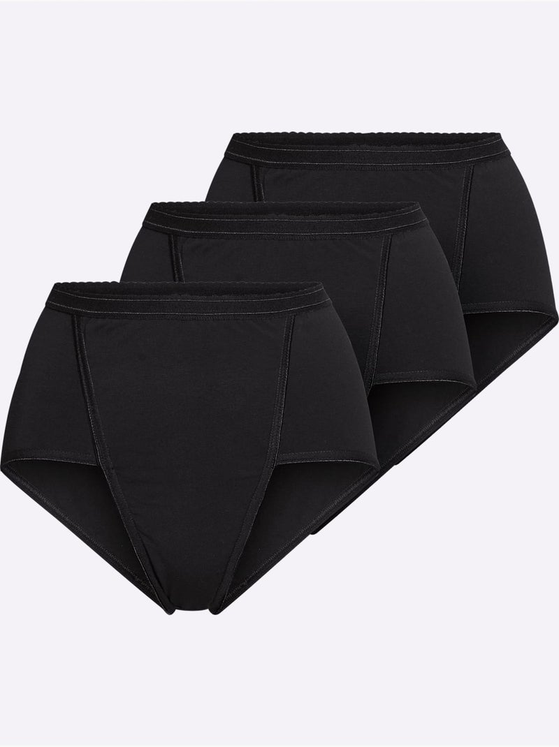 Lot de 3  - Slip Formant Jersey Fin - Taille Standard - Witt Noir - Kiabi