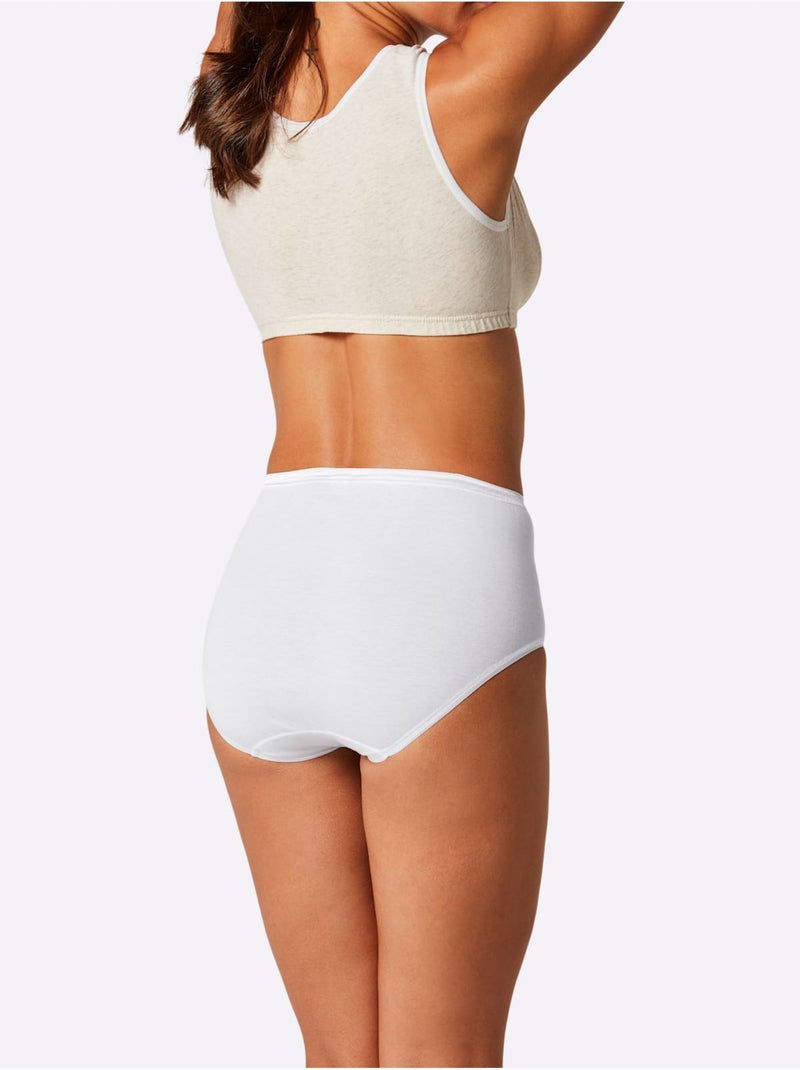 Lot de 3  - slip taille haute côtes fines - taille standard - witt Blanc - Kiabi