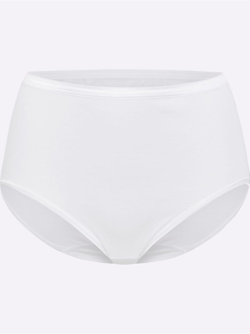 Lot de 3  - slip taille haute côtes fines - taille standard - witt Blanc - Kiabi