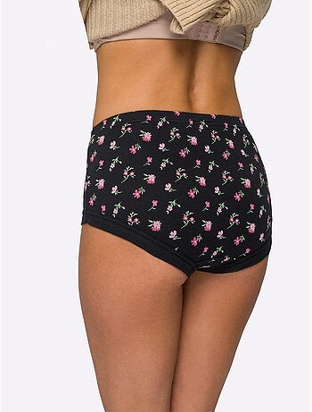 Lot de 3 - Slip Taille Haute Imprimé Mille Fleurs - Taille Standard - Moda Vilona