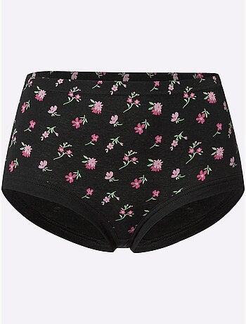 Lot de 3 - Slip Taille Haute Imprimé Mille Fleurs - Taille Standard - Moda Vilona