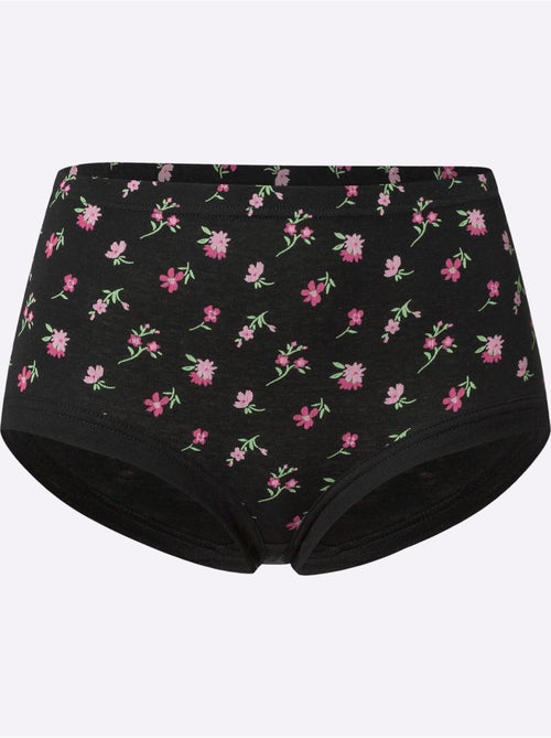 Lot de 3  - Slip Taille Haute Imprimé Mille Fleurs - Taille Standard - Moda Vilona - Kiabi