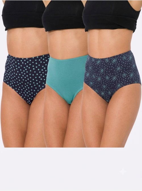 Lot de 3  - Slip Taille Haute Jersey Fin - Taille Standard - Moda Vilona - Kiabi