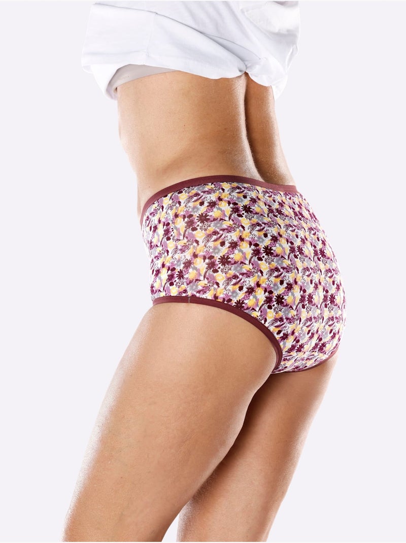 Lot de 3  - Slip Taille Haute Jersey Fin - Taille Standard - Moda Vilona Bordeaux - Kiabi