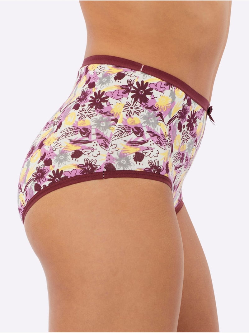 Lot de 3  - Slip Taille Haute Jersey Fin - Taille Standard - Moda Vilona Bordeaux - Kiabi