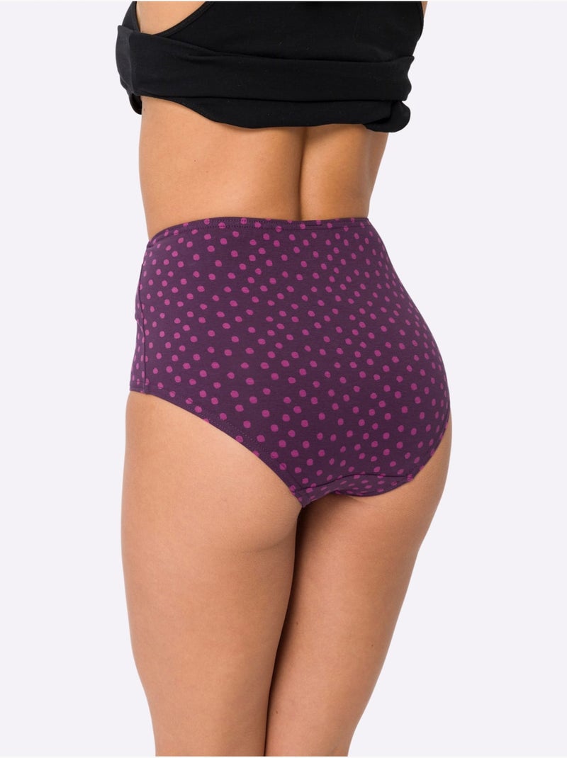 Lot de 3  - Slip Taille Haute Jersey Fin - Taille Standard - Moda Vilona Violet - Kiabi