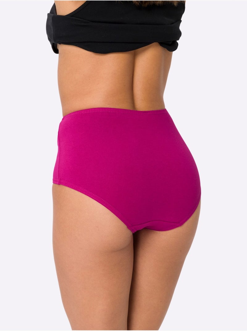 Lot de 3  - Slip Taille Haute Jersey Fin - Taille Standard - Moda Vilona Violet - Kiabi