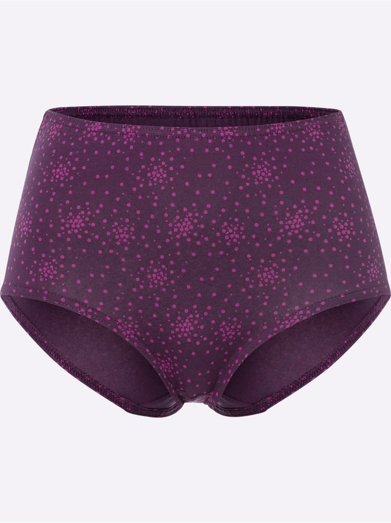 Lot de 3  - Slip Taille Haute Jersey Fin - Taille Standard - Moda Vilona Violet - Kiabi