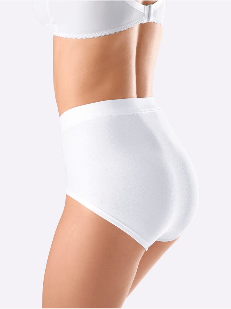 Lot de 3  - slip taille haute jersey fin - taille standard - witt Blanc - Kiabi