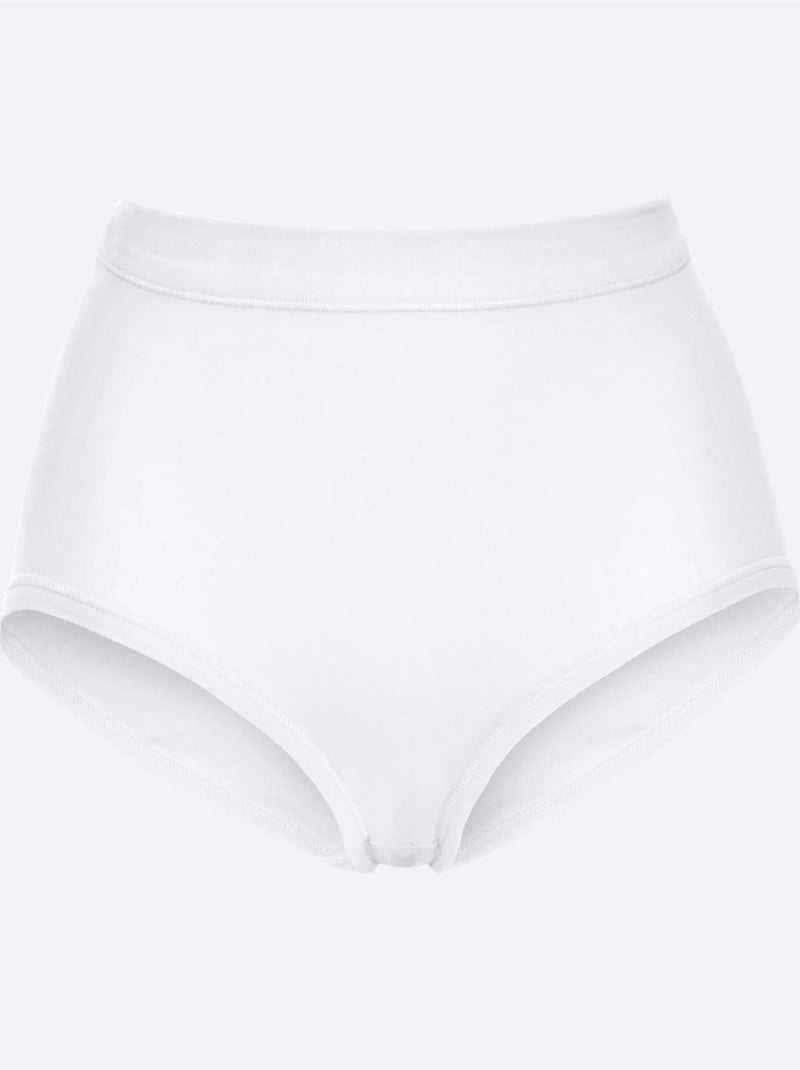 Lot de 3  - slip taille haute jersey fin - taille standard - witt Blanc - Kiabi