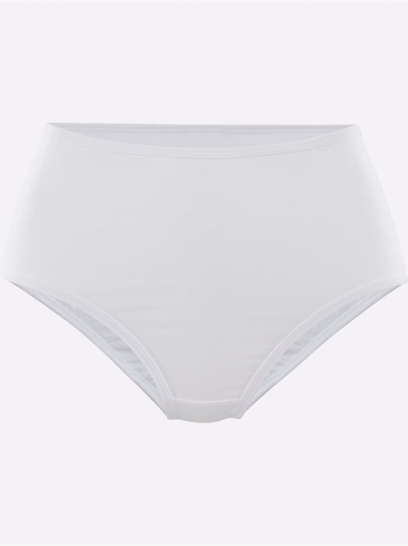 Lot de 3  - slip taille haute jersey fin - taille standard - witt Blanc - Kiabi