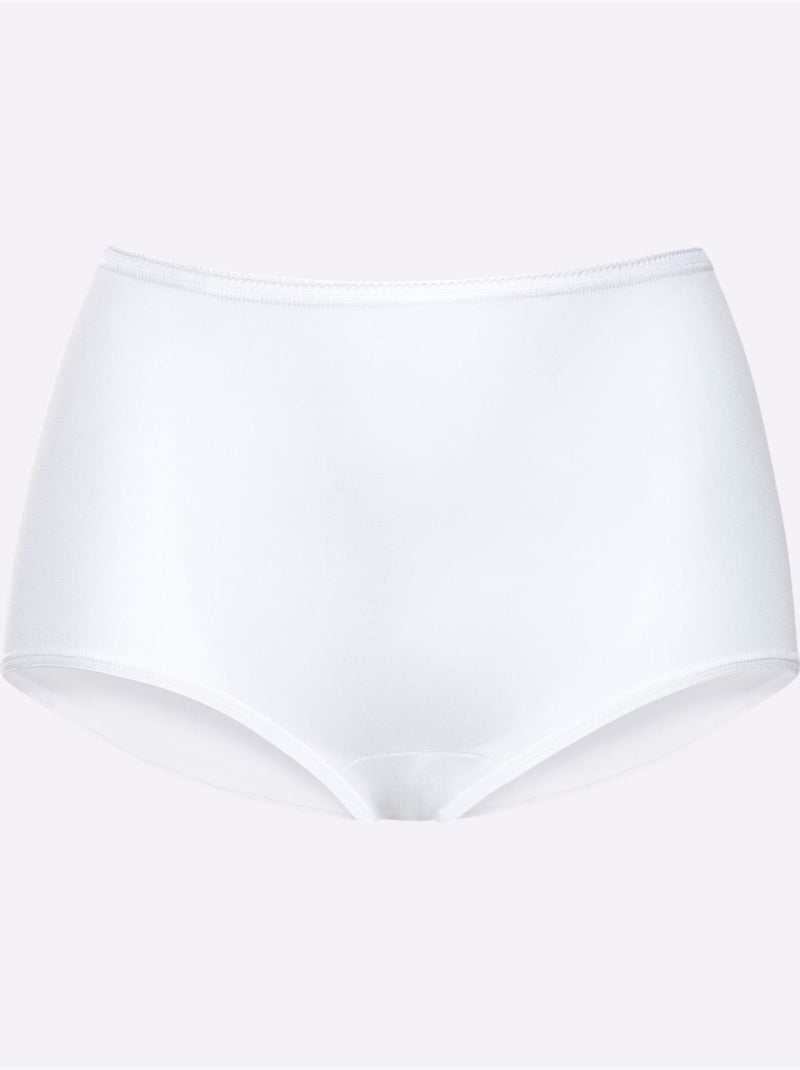 Lot de 3  - Slip Taille Haute Jersey Fin - Taille Standard - Witt Blanc - Kiabi