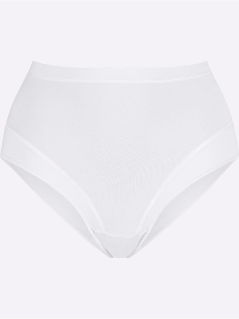 Lot de 3  - Slip Taille Haute Jersey Fin - Taille Standard - Witt Blanc - Kiabi