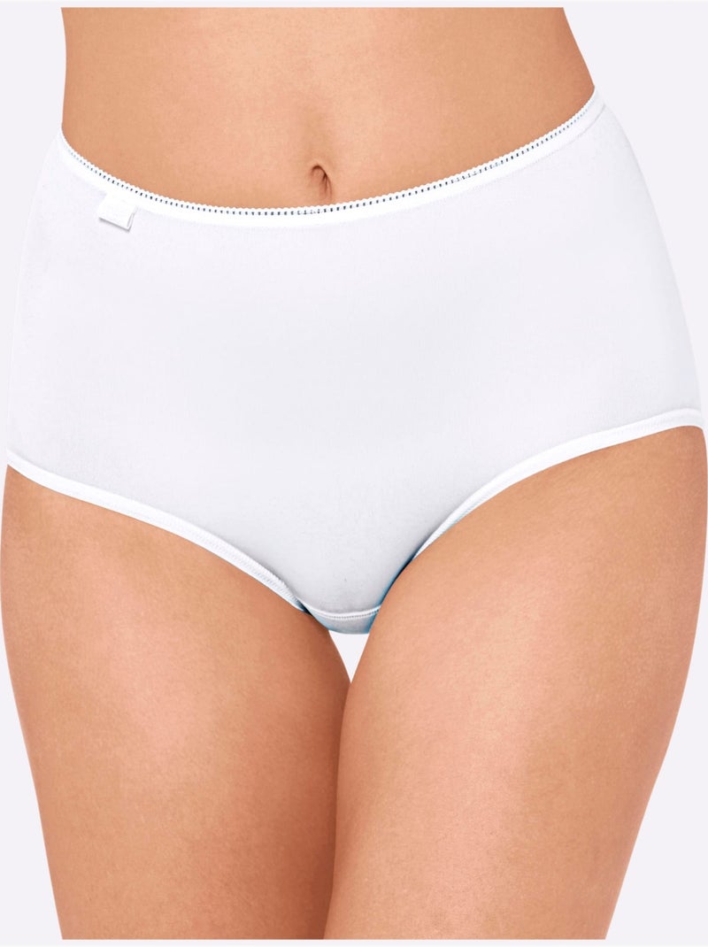 Lot de 3  - Slip Taille Haute Jersey Fin - Taille Standard - Witt Blanc - Kiabi