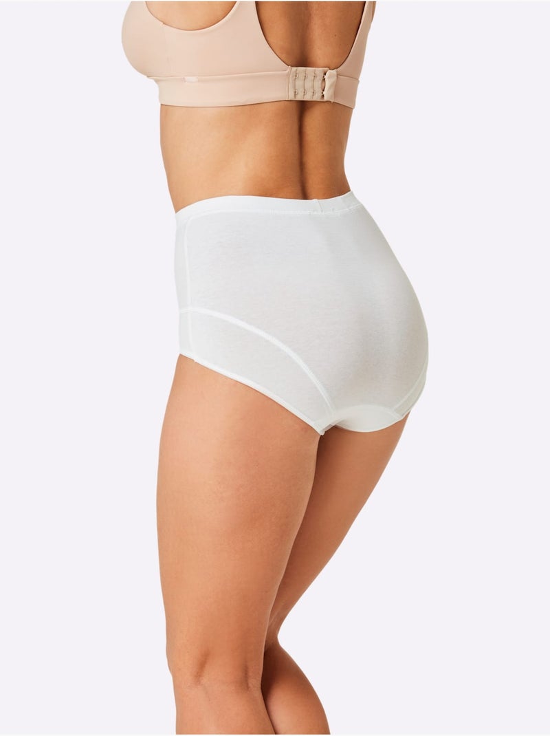 Lot de 3  - Slip Taille Haute Jersey Fin - Taille Standard - Witt Blanc - Kiabi