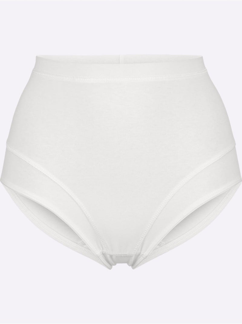 Lot de 3  - Slip Taille Haute Jersey Fin - Taille Standard - Witt Blanc - Kiabi