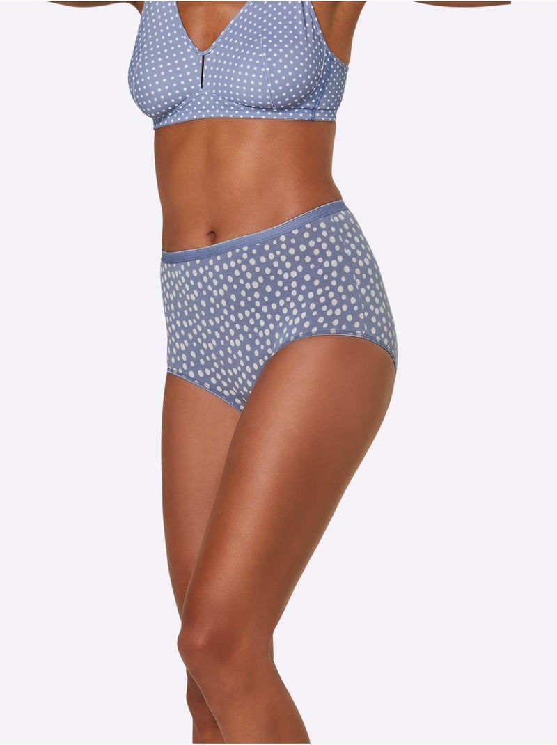 Lot de 3  - Slip Taille Haute Jersey Fin - Taille Standard - Witt Bleu - Kiabi