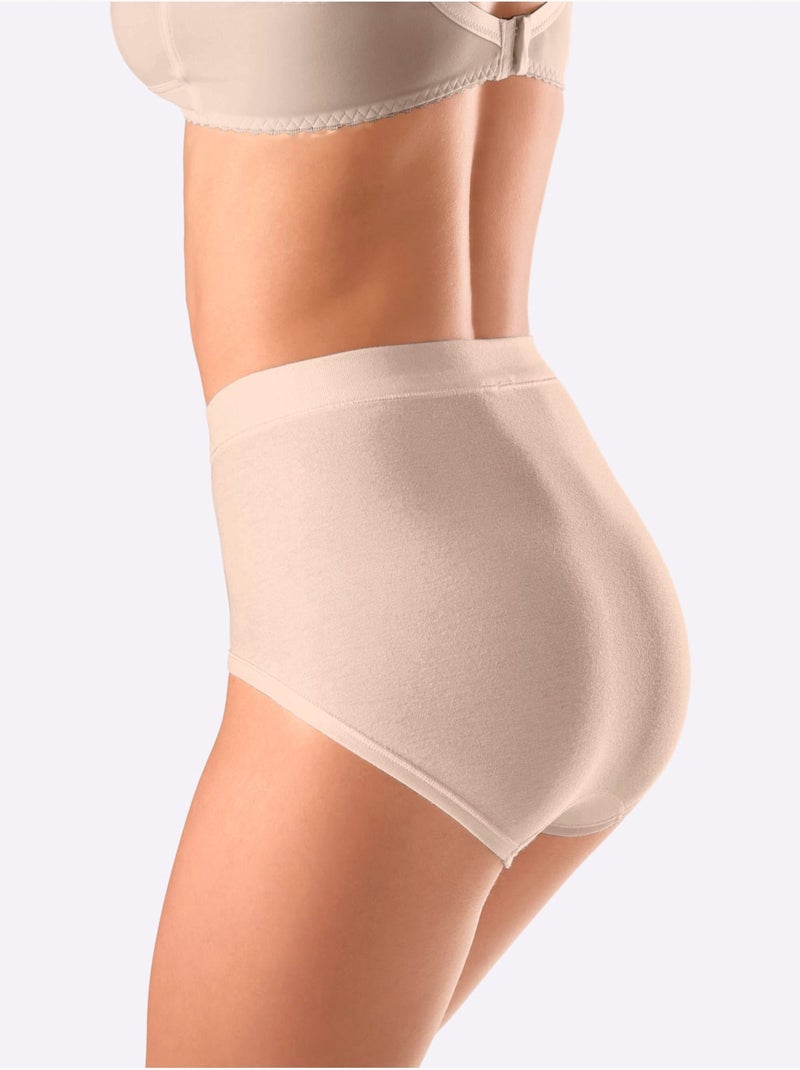 Lot de 3  - slip taille haute jersey fin - taille standard - witt Marron clair - Kiabi