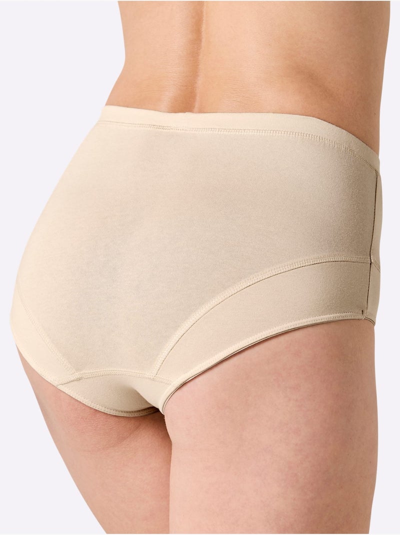 Lot de 3  - Slip Taille Haute Jersey Fin - Taille Standard - Witt Marron clair - Kiabi
