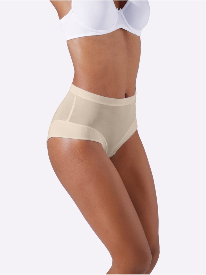Lot de 3  - Slip Taille Haute Jersey Fin - Taille Standard - Witt Marron - Kiabi