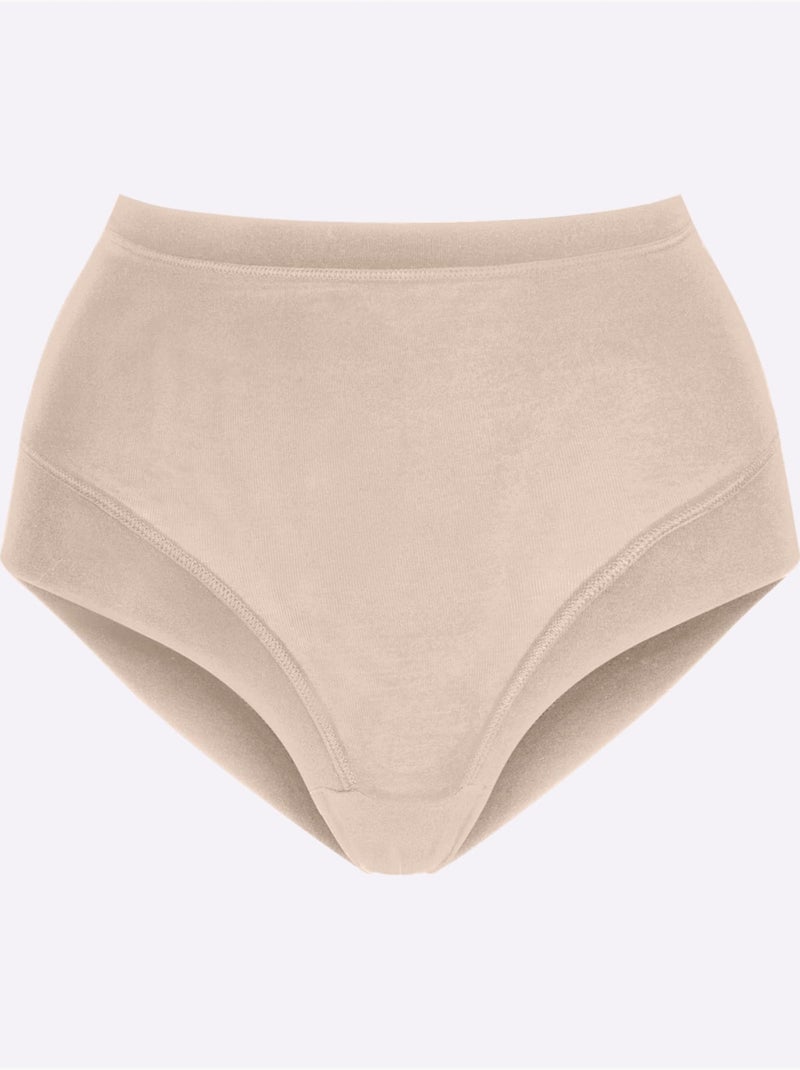 Lot de 3  - Slip Taille Haute Jersey Fin - Taille Standard - Witt Marron - Kiabi