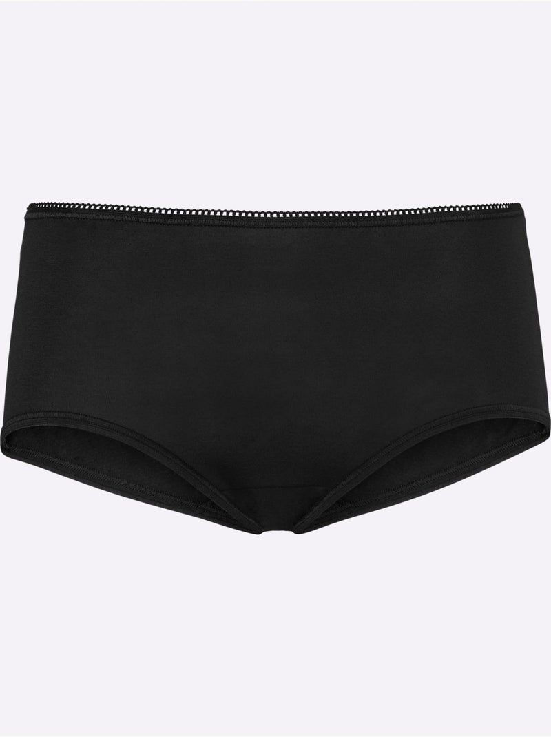 Lot de 3  - Slip Taille Haute Jersey Fin - Taille Standard - Witt Noir - Kiabi