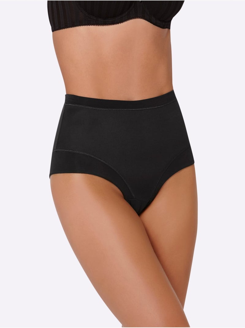 Lot de 3  - Slip Taille Haute Jersey Fin - Taille Standard - Witt Noir - Kiabi