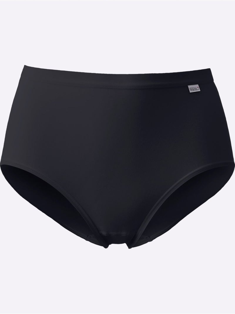 Lot de 3  - Slip Taille Haute Jersey Fin - Taille Standard - Witt Noir - Kiabi
