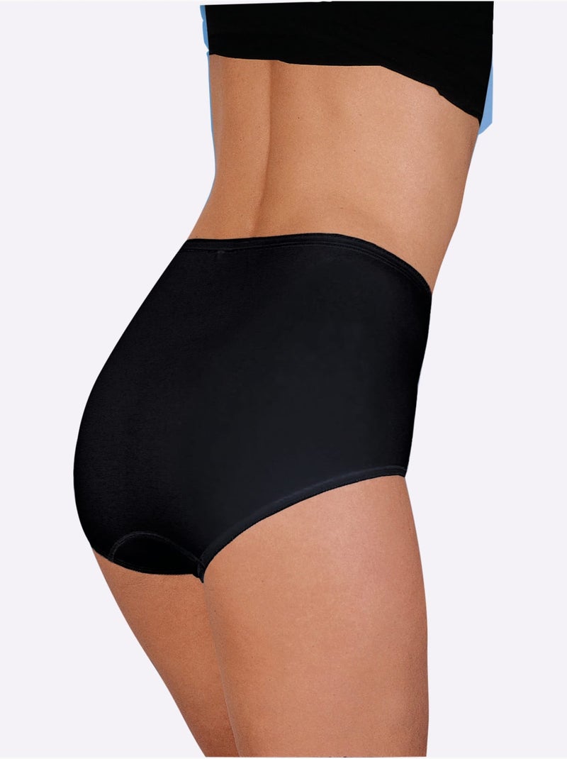 Lot de 3  - Slip Taille Haute Jersey Fin - Taille Standard - Witt Noir - Kiabi