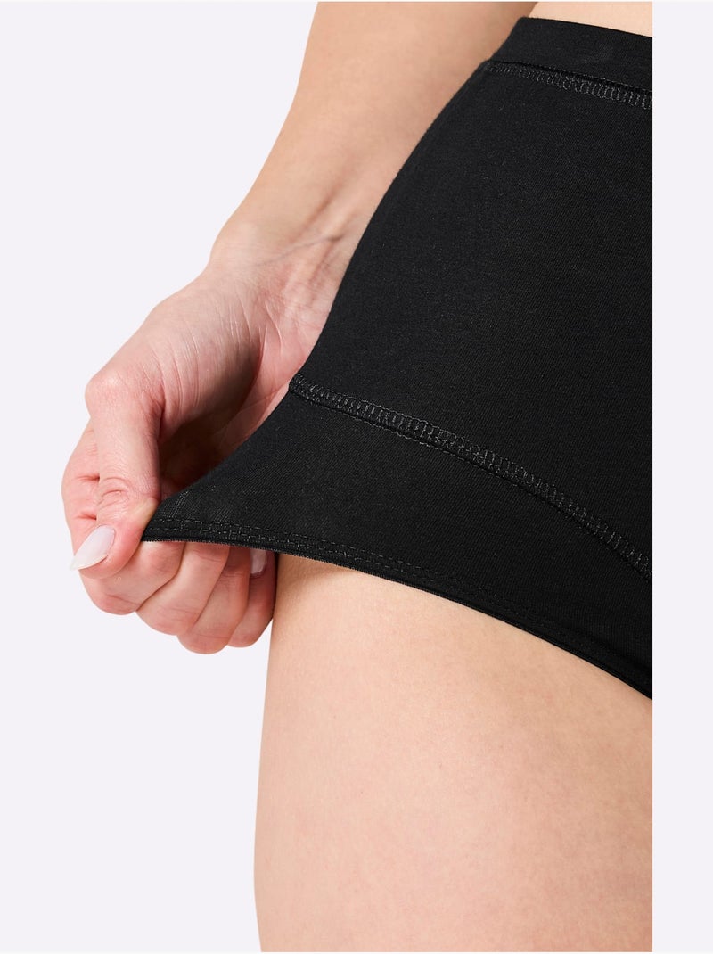 Lot de 3  - Slip Taille Haute Jersey Fin - Taille Standard - Witt Noir - Kiabi