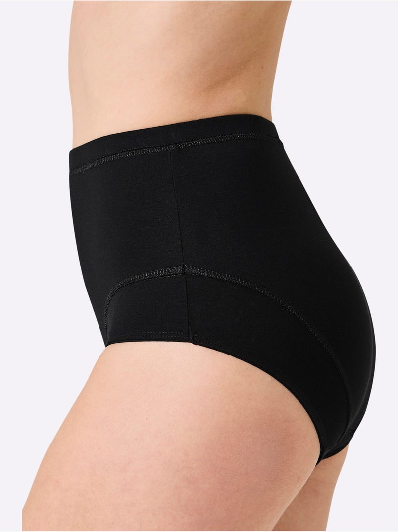 Lot de 3  - Slip Taille Haute Jersey Fin - Taille Standard - Witt Noir - Kiabi