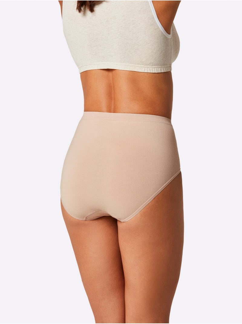 Lot de 3  - Slip Taille Haute Jersey Fin - Taille Standard - Witt Poudre - Kiabi