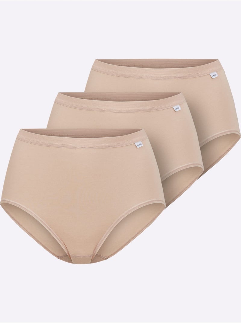 Lot de 3  - Slip Taille Haute Jersey Fin - Taille Standard - Witt Poudre - Kiabi