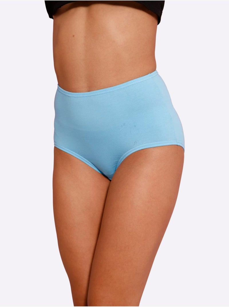 Lot de 3  - Slip Taille Haute Lot De (3 Pièces) - Taille Standard - Moda Vilona Bleu Vert - Kiabi