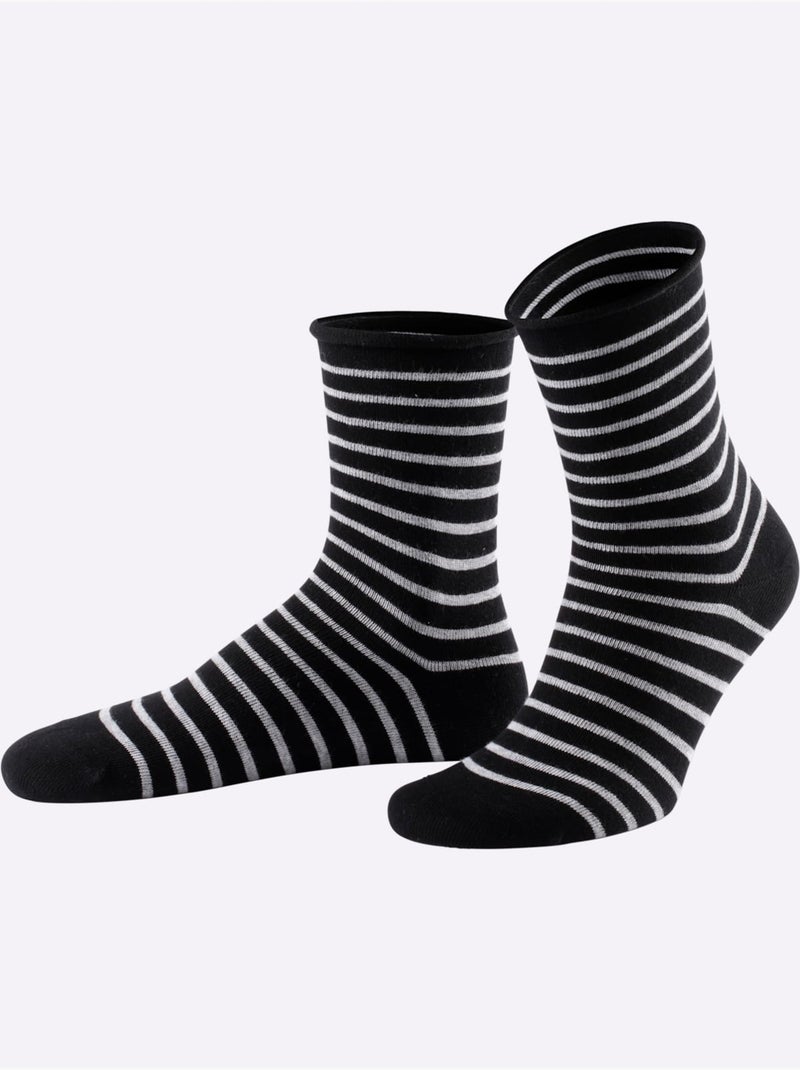 Lot de 3  - Socquettes Pour Dames Confortable à Porter - Taille Standard - Witt Noir - Kiabi