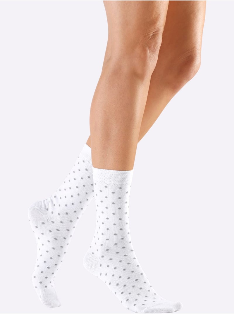 Lot de 3  - socquettes pour dames qualité coton - taille standard - witt Blanc - Kiabi