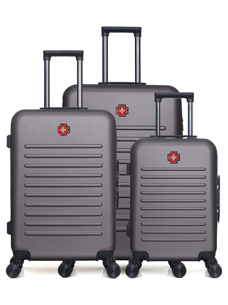 Lot de 3  -  Valise grand format, valise weekend et valise cabine WIL Gris foncé - Kiabi