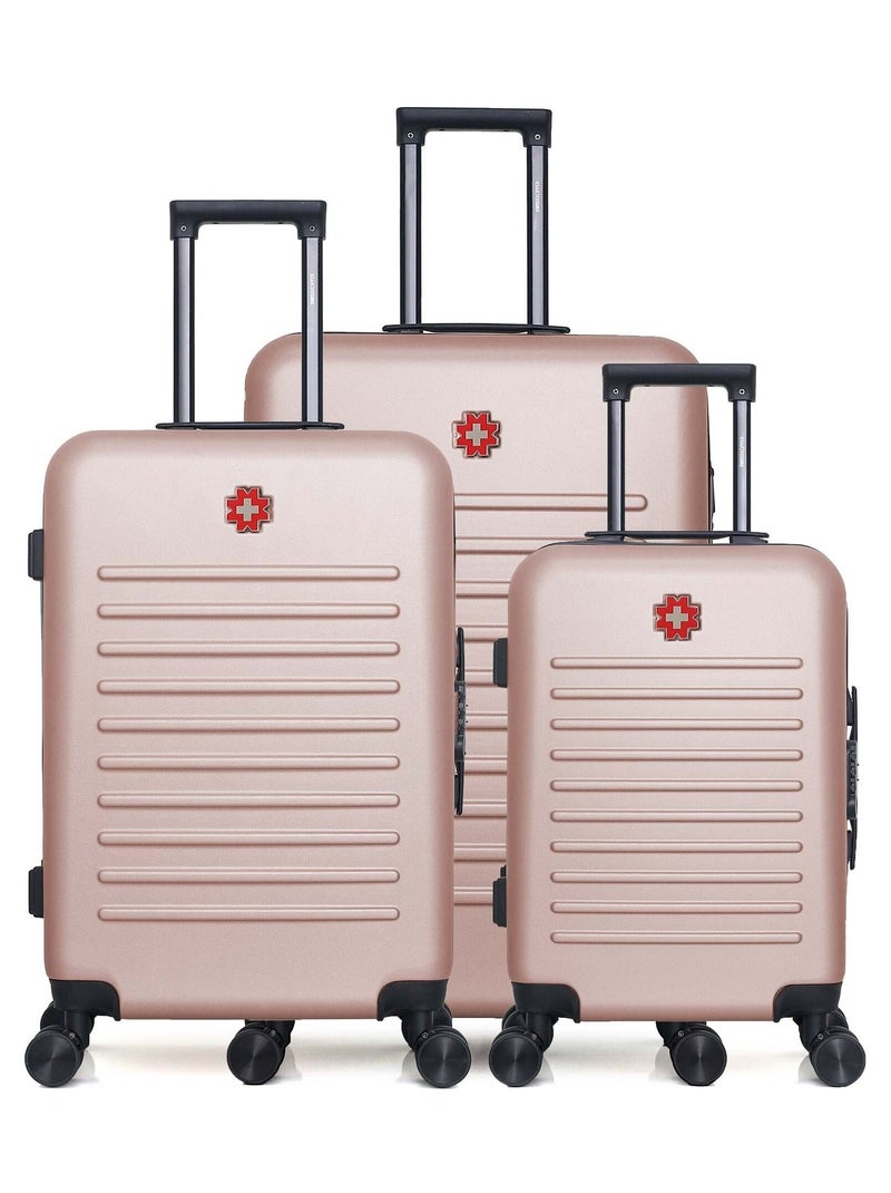 Lot de 3  -  Valise grand format, valise weekend et valise cabine WIL Rose clair - Kiabi
