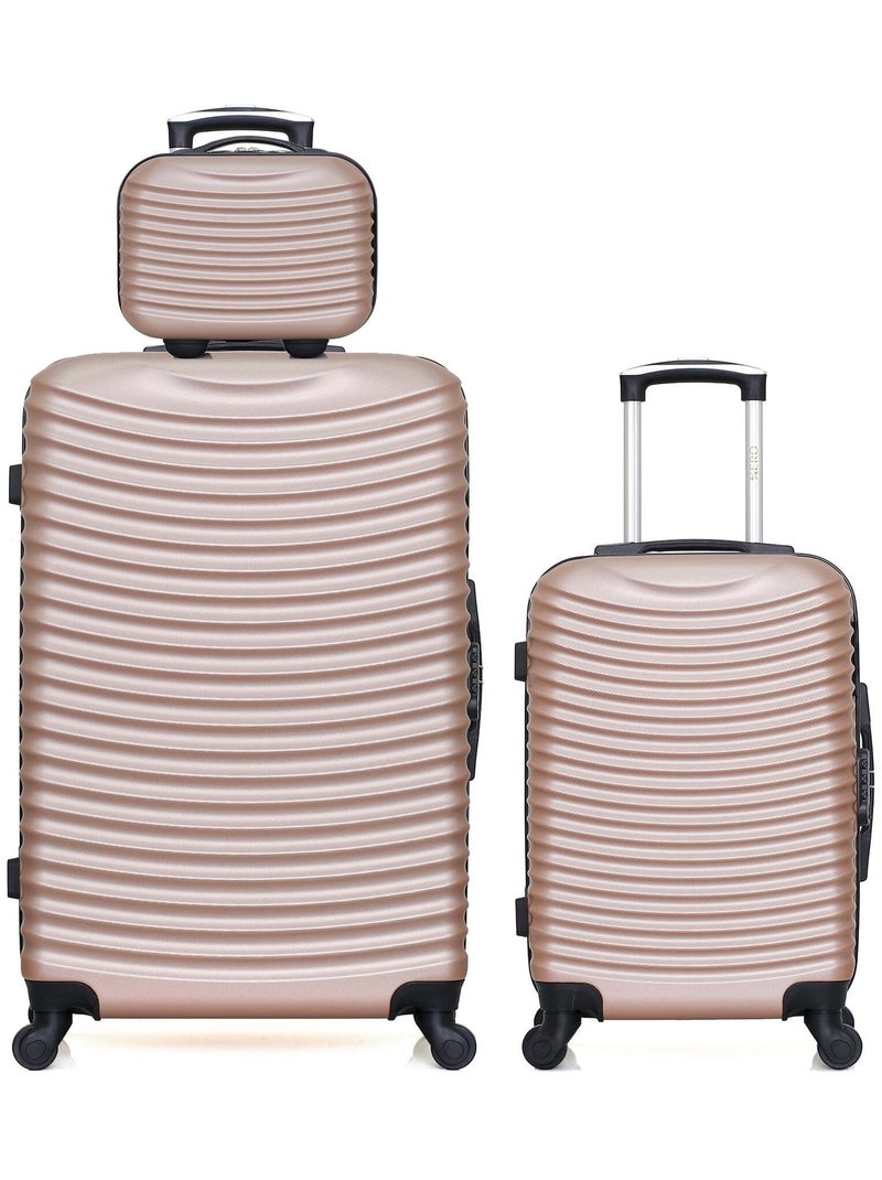 Lot de 3 - Valises grand format, cabine et vanity ETNA Rose clair - Kiabi
